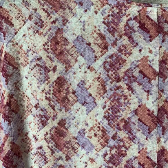 Dear John Pink Geometric Pattern Blouse Sleeveless Scoop Neckline Top Size M - Picture 15 of 15